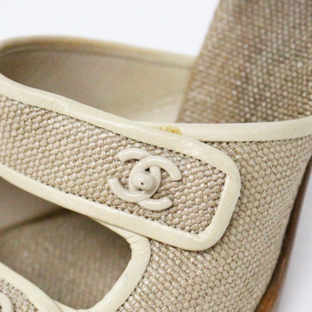 CHANEL #36220 Nude Mule Sandals (US 5 EU 35) - Picture 6 of 10